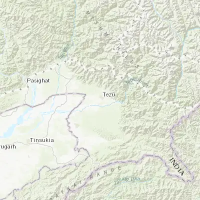 Map showing location of Tezu (27.912560, 96.128820)