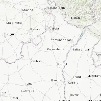 Map showing location of Thānesar (29.973230, 76.832140)