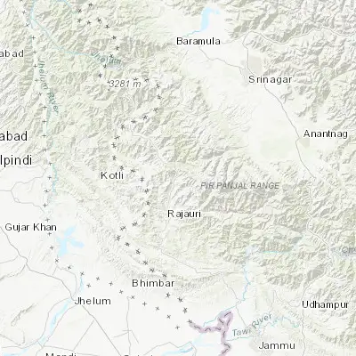 Map showing location of Thanna Mandi (33.542040, 74.381000)