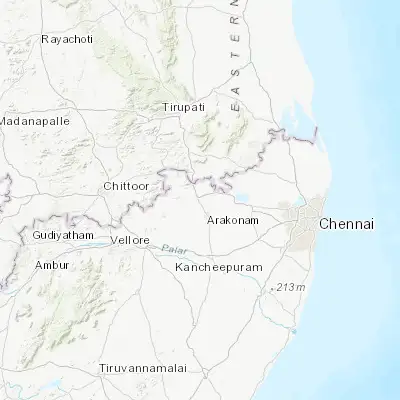 Map showing location of Thiruthani (13.175940, 79.616370)