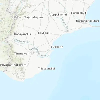 Map showing location of Thoothukudi (8.767350, 78.134250)