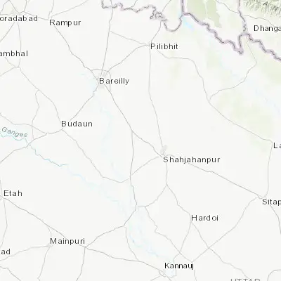 Map showing location of Tilhar (27.962820, 79.738270)
