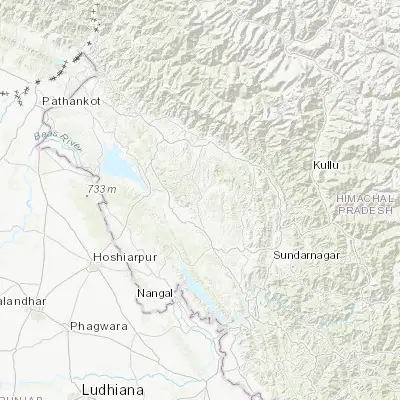 Map showing location of Tīra Sujānpur (31.833640, 76.505390)