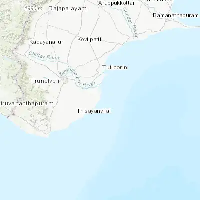 Map showing location of Tiruchchendur (8.497250, 78.119060)