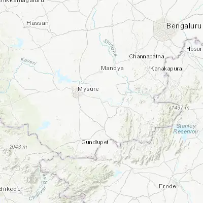 Map showing location of Tirumakūdal Narsipur (12.212070, 76.901800)