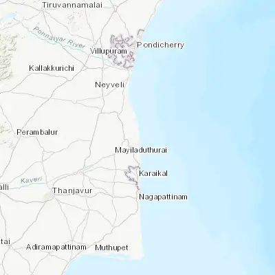 Map showing location of Tirumullaivāsal (11.239960, 79.837050)