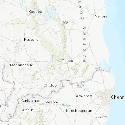 Map showing location of Tirupati (13.635510, 79.419890)