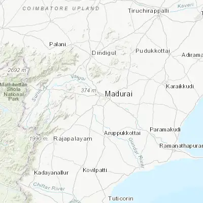 Map showing location of Tirupparangunram (9.881510, 78.073060)