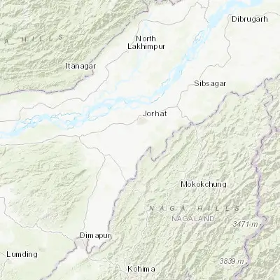 Map showing location of Titābar (26.601400, 94.203860)