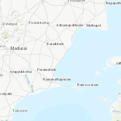 Map showing location of Tondi (9.741730, 79.017740)