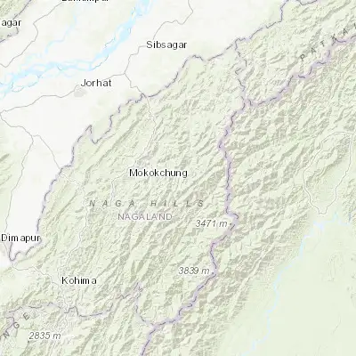 Map showing location of Tuensang (26.267040, 94.824150)