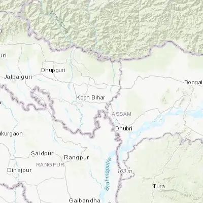 Map showing location of Tufānganj (26.316880, 89.665490)