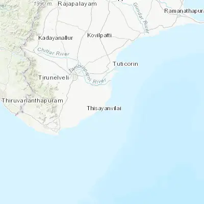 Map showing location of Udangudi (8.429180, 78.029680)