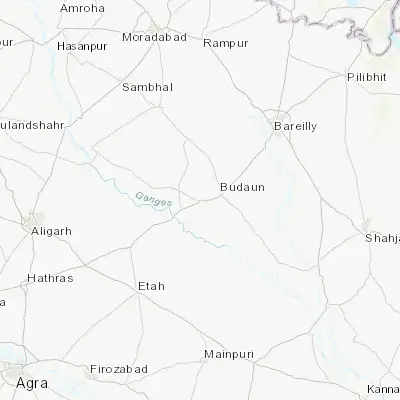 Map showing location of Ujhāni (28.003110, 79.008210)