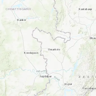 Map showing location of Umarkot (19.665290, 82.206290)