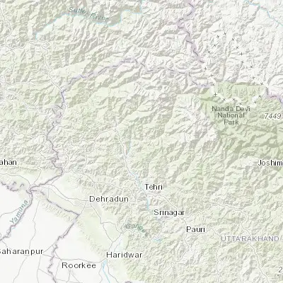 Map showing location of Uttarkāshi (30.729860, 78.443420)