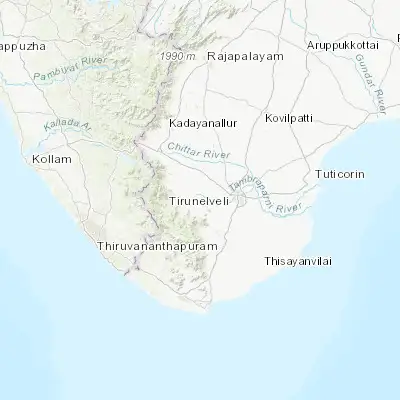 Map showing location of Vadakku Viravanallur (8.697860, 77.519160)