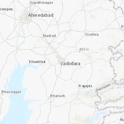 Map showing location of Vadodara (22.299410, 73.208120)