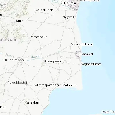 Map showing location of Valangaiman (10.890120, 79.393220)
