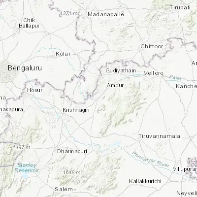 Map showing location of Vaniyambadi (12.681620, 78.620140)