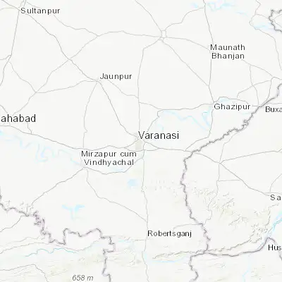 Map showing location of Varanasi (25.316680, 83.010410)