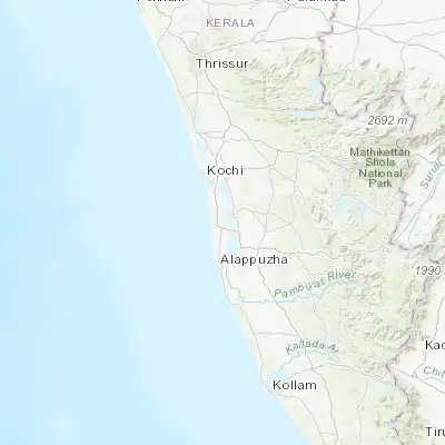 Map showing location of Vayalār (9.711580, 76.338880)