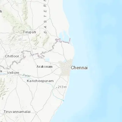 Map showing location of Vellānūr (13.158040, 80.106340)