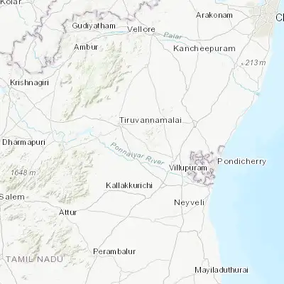 Map showing location of Vettavalam (12.107690, 79.245160)
