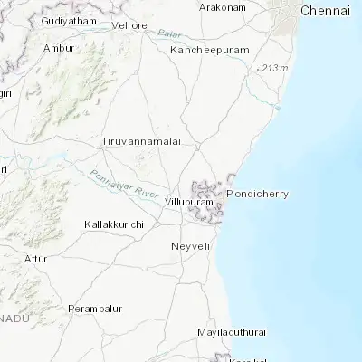 Map showing location of Vikravāndi (12.036900, 79.545950)