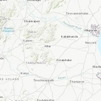Map showing location of Vīraganūr (11.476130, 78.735530)