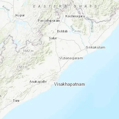 Map showing location of Vizianagaram (18.116920, 83.411480)