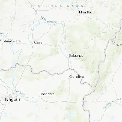 Map showing location of Wārāseonī (21.761840, 80.043010)