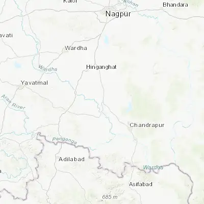 Map showing location of Warora (20.228850, 79.002770)