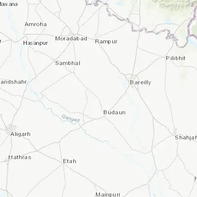 Map showing location of Wazīrganj (28.211450, 79.056650)
