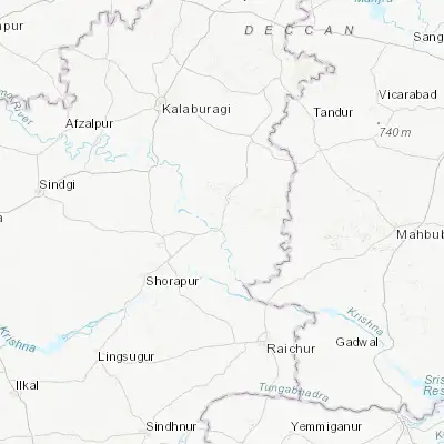 Map showing location of Yādgīr (16.770070, 77.137550)