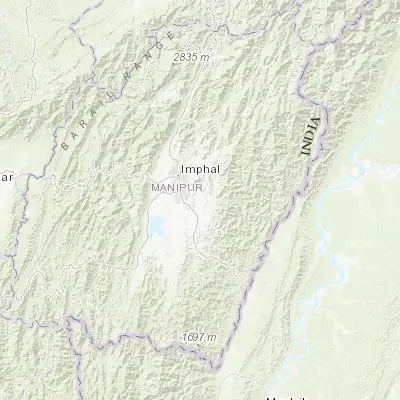 Map showing location of Yairipok (24.677920, 94.047670)