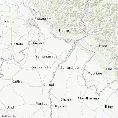 Map showing location of Yamunānagar (30.127960, 77.283710)