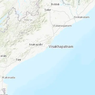 Map showing location of Yārāda (17.658720, 83.274190)