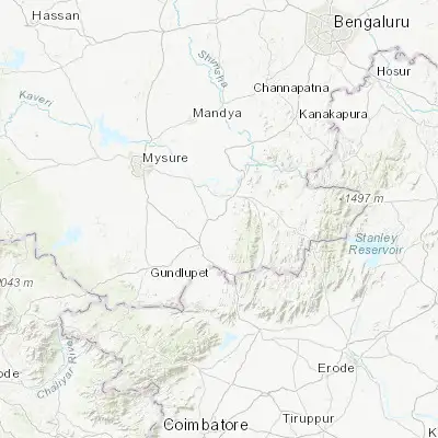 Map showing location of Yelandūr (12.046290, 77.030340)