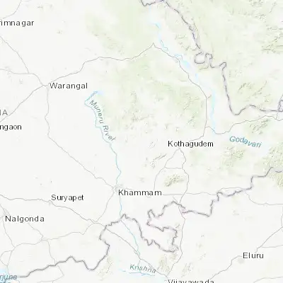 Map showing location of Yellandu (17.590640, 80.321460)