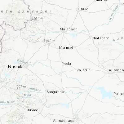 Map showing location of Yeola (20.042400, 74.489440)