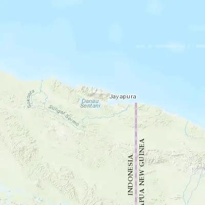 Map showing location of Abepura (-2.596400, 140.632400)