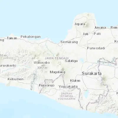 Map showing location of Ambarawa (-7.263330, 110.397500)