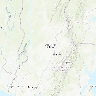 Map showing location of Amuntai (-2.417730, 115.249410)