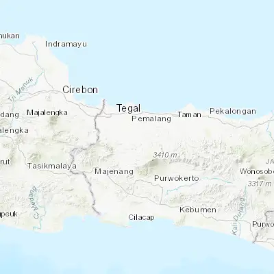 Map showing location of Balapulang (-7.048580, 109.100560)