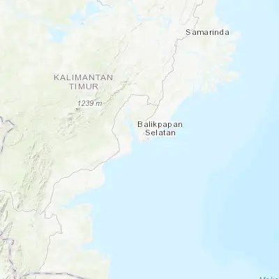 Map showing location of Balikpapan (-1.267530, 116.828870)