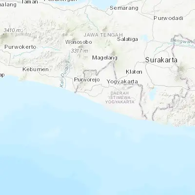Map showing location of Bambanglipuro (-7.950000, 110.283330)