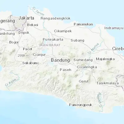 Map showing location of Bandung (-6.922220, 107.606940)