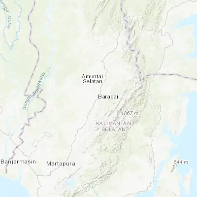 Map showing location of Barabai (-2.583330, 115.383330)