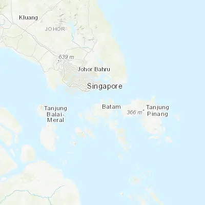 Map showing location of Batam (1.149370, 104.024910)